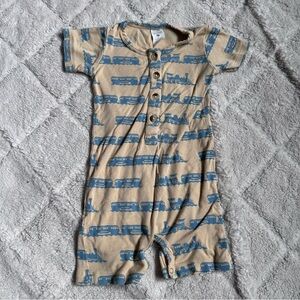 Kate Quinn | "Passenger Train" Bamboo Shortie Union Suit | Size 6-12 Months